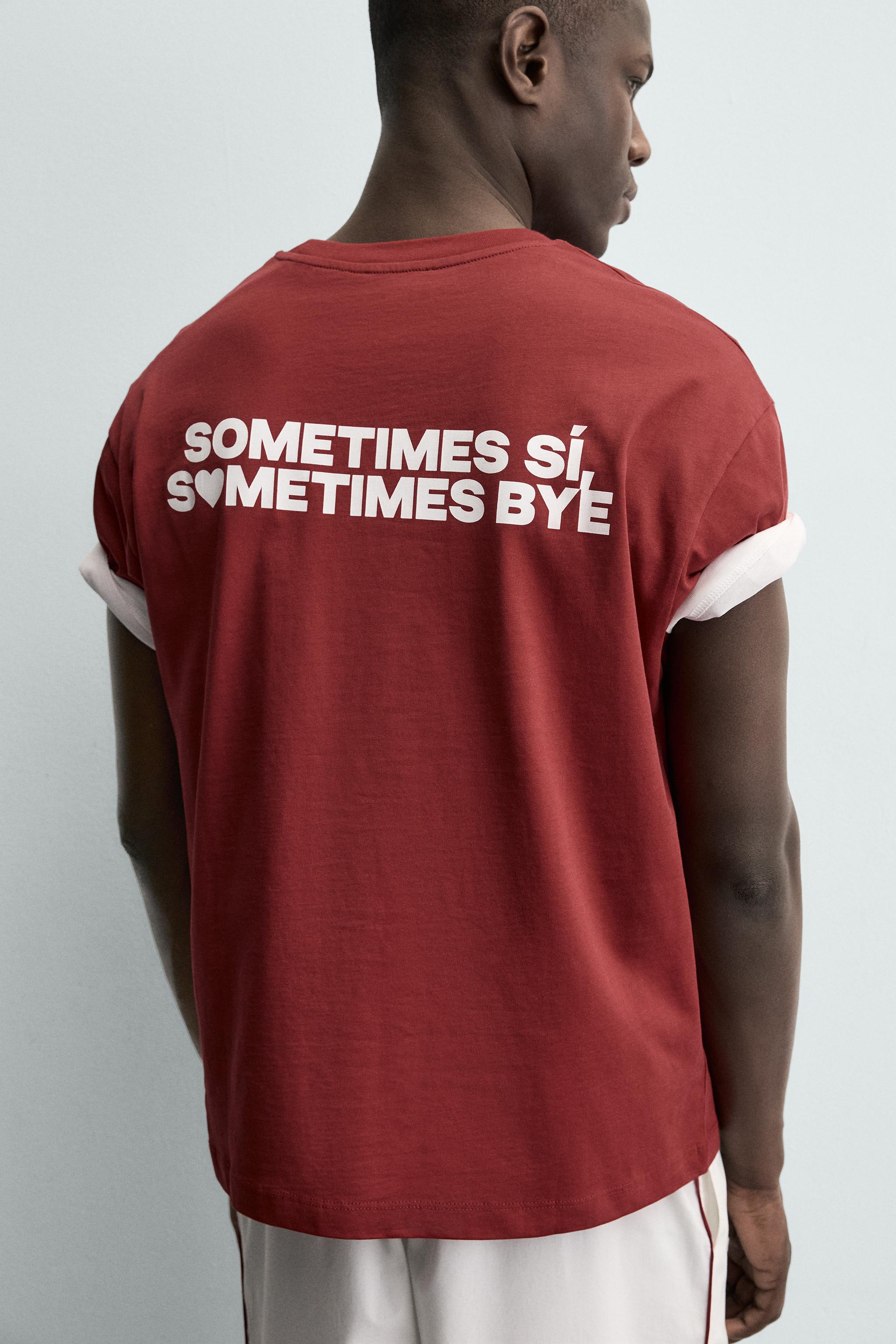 PRINTED TEXT POCKET T-SHIRT